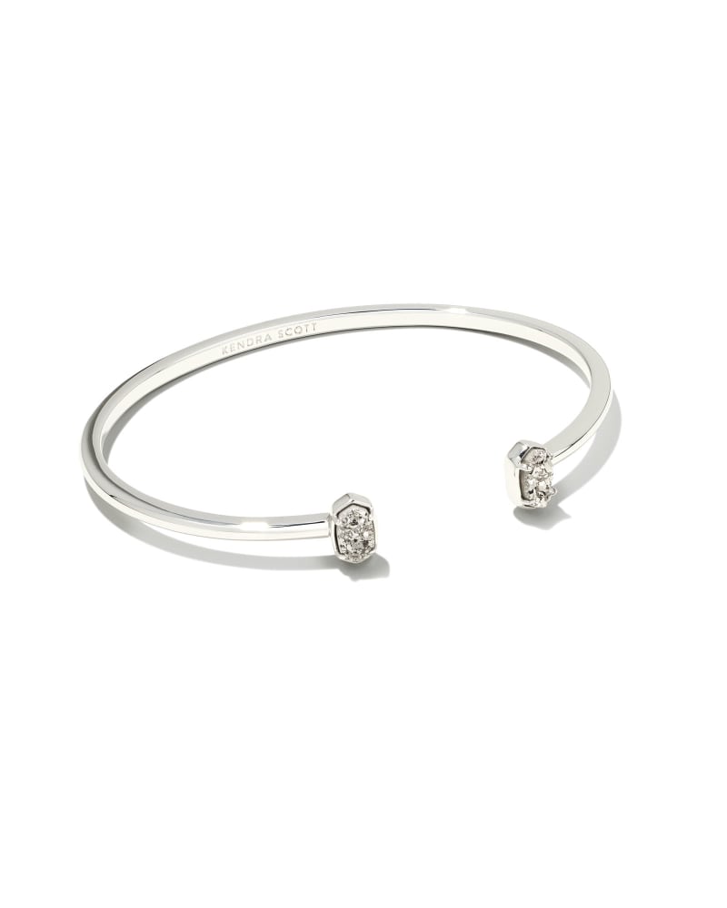 Emilie Silver Cuff Bracelet in Platinum Drusy image number 0